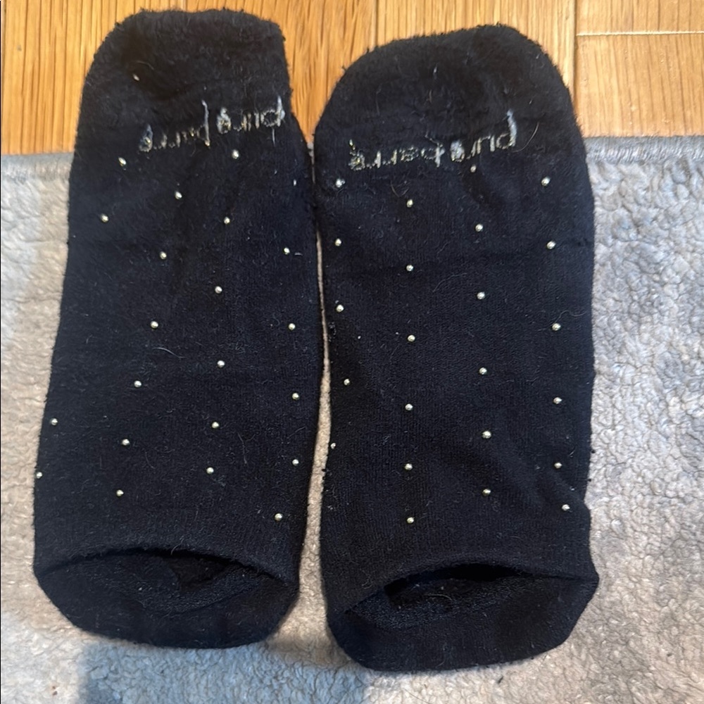 Pure Barre Black Slippers with Textured Sole
